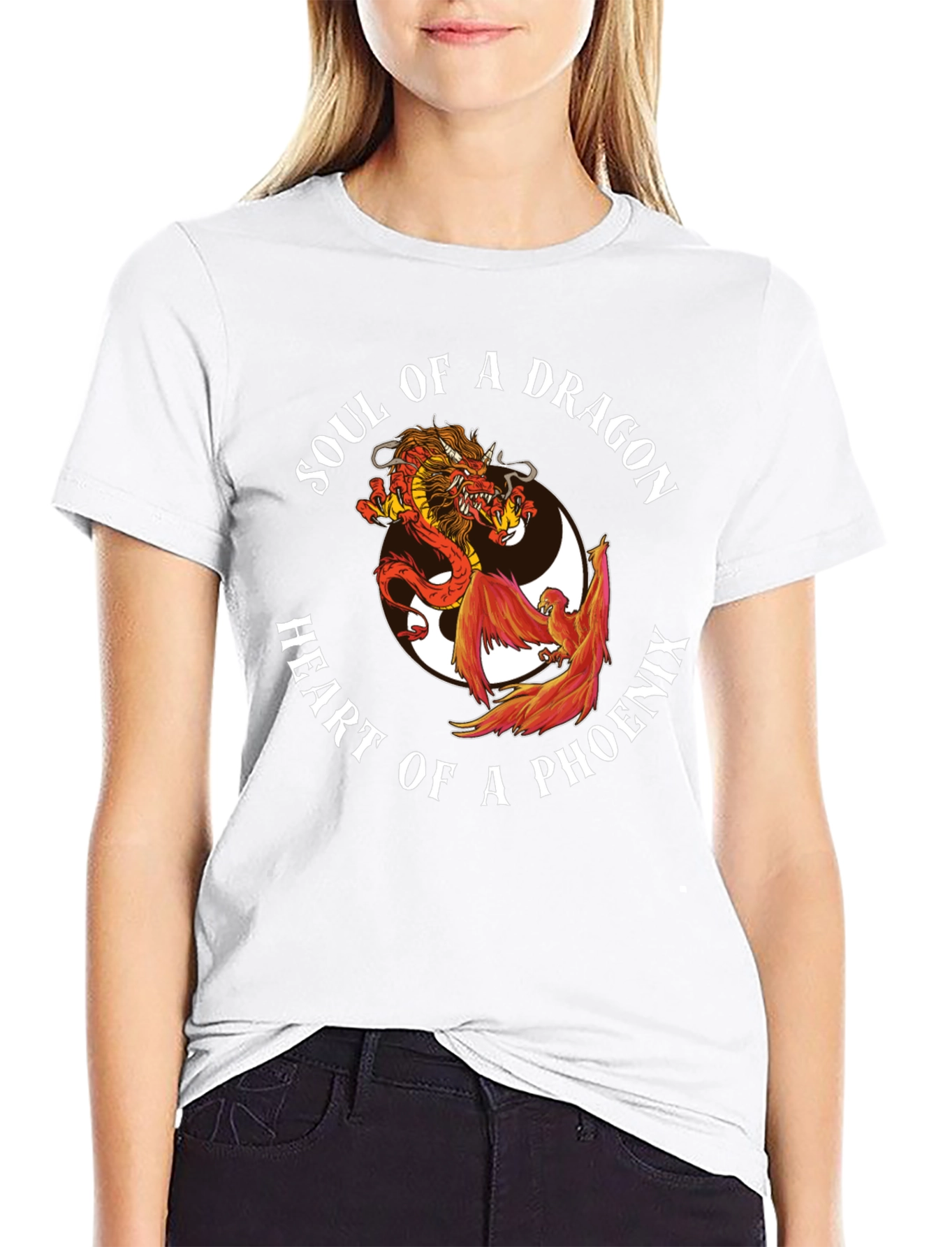 Dragon & Phoenix Graphic Tee - Yin Yang Style