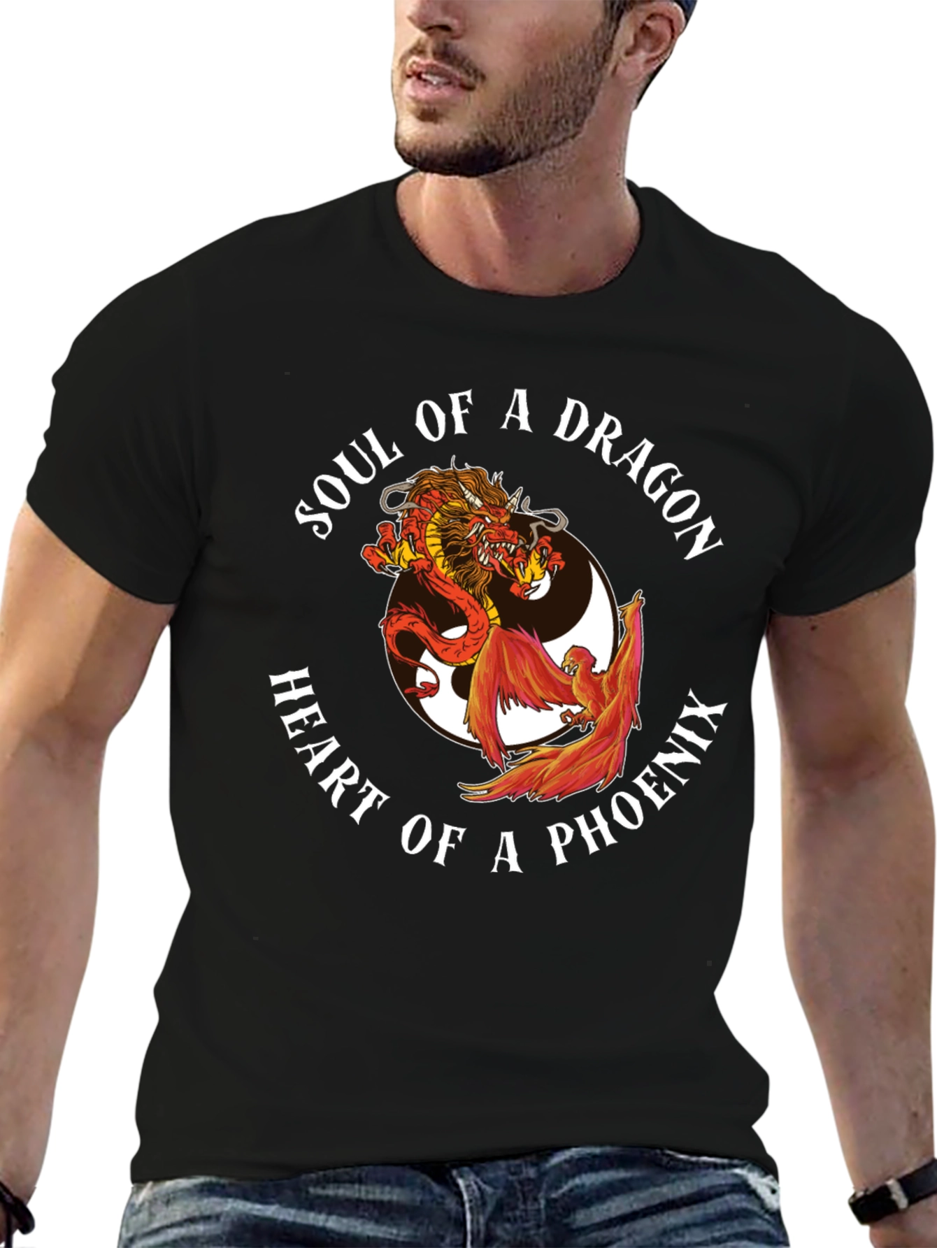 Dragon & Phoenix Graphic Tee - Yin Yang Style
