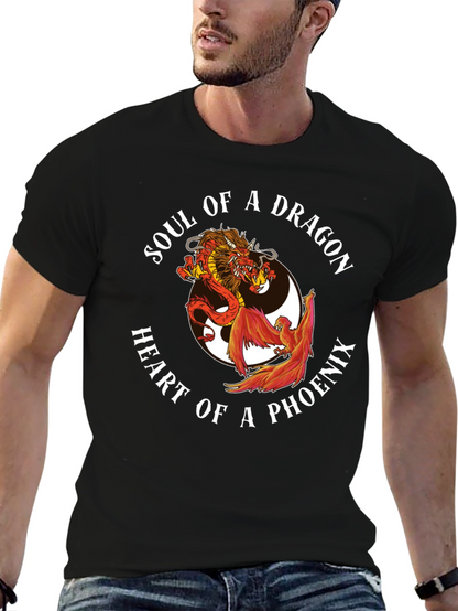 Dragon & Phoenix Graphic Tee - Yin Yang Style