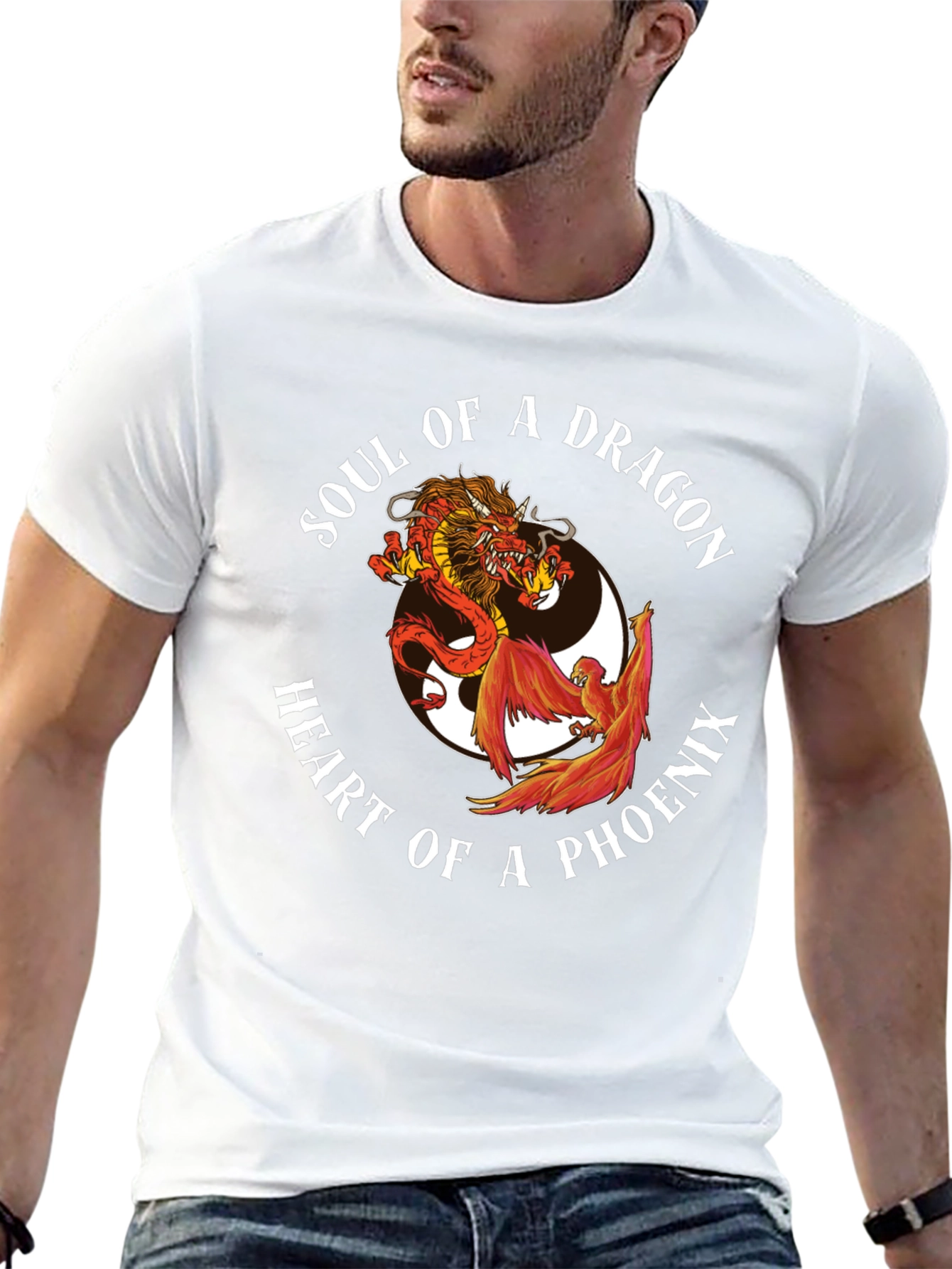 Dragon & Phoenix Graphic Tee - Yin Yang Style