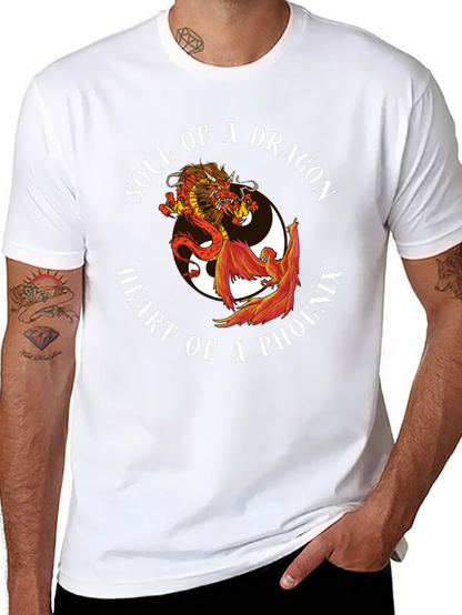 Dragon & Phoenix Graphic Tee - Yin Yang Style