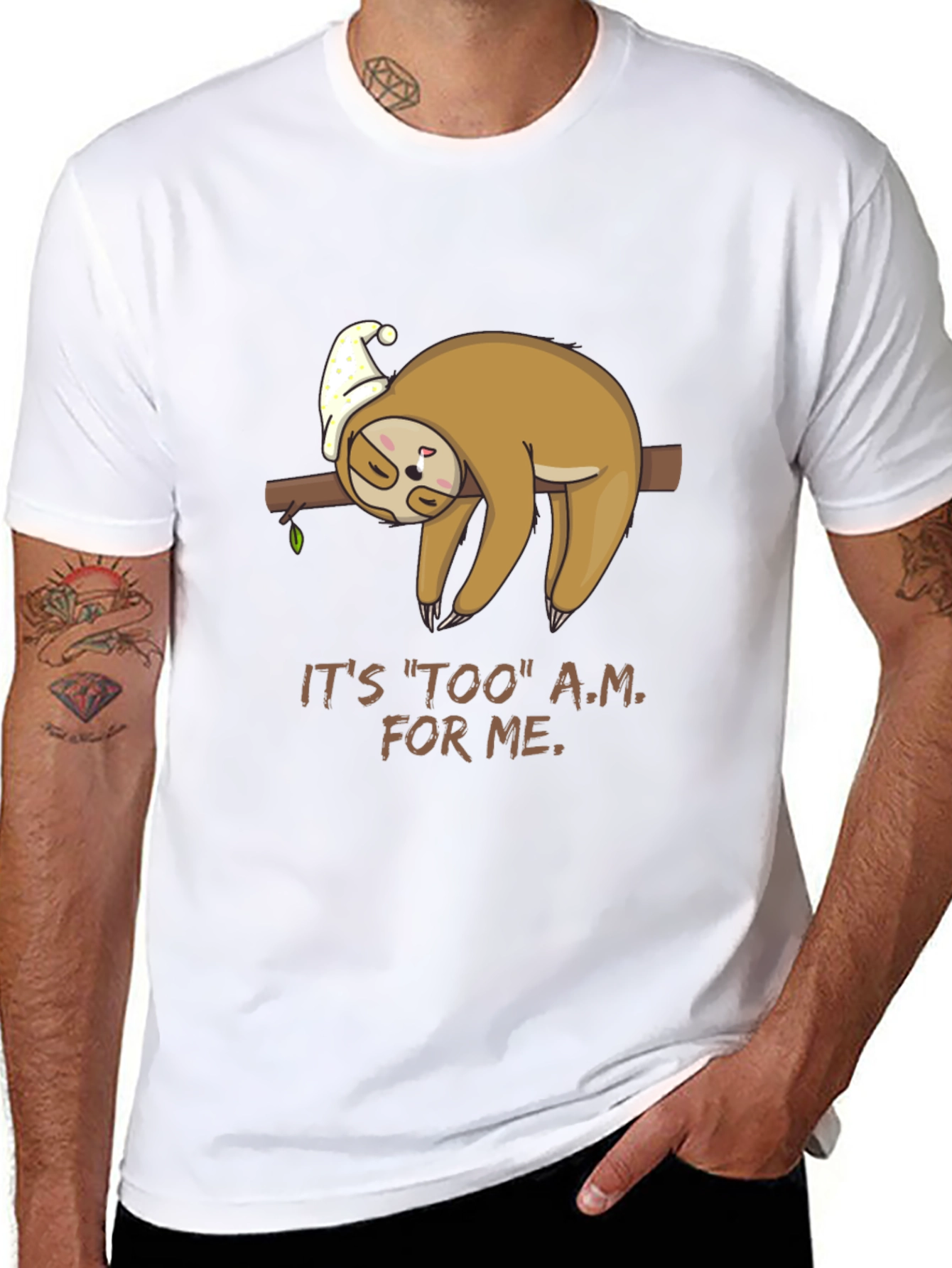 Lazy Sloth Tee - Too A.M. For Me