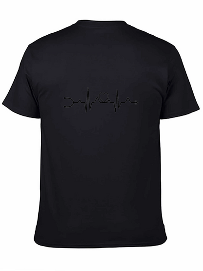 Heartbeat Stethoscope Graphic Tee - Black Cotton