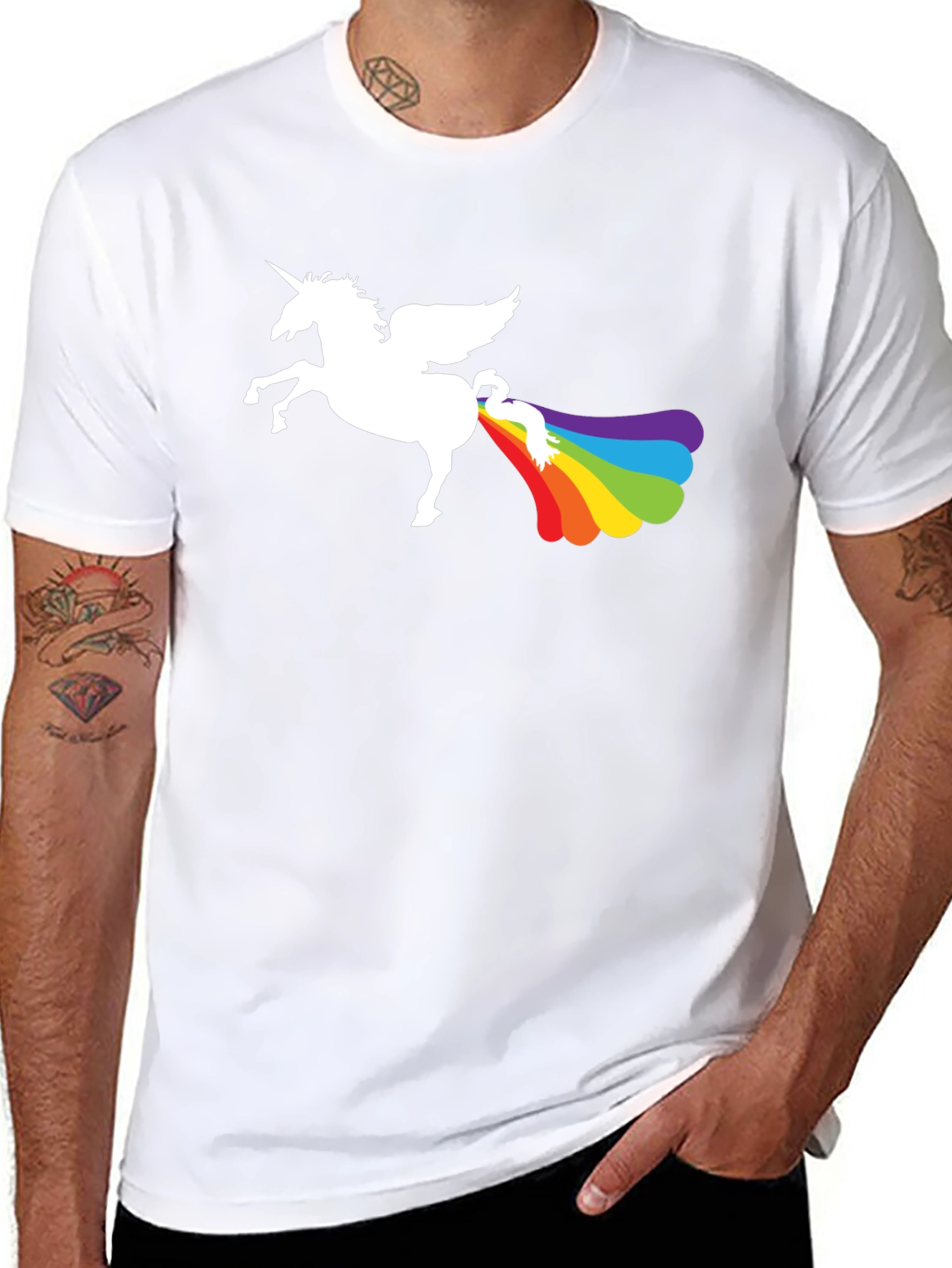 Rainbow Unicorn Humor Tee
