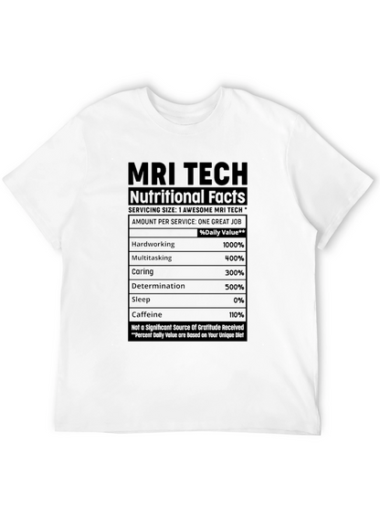 MRI Tech Nutritional Facts Black T-Shirt