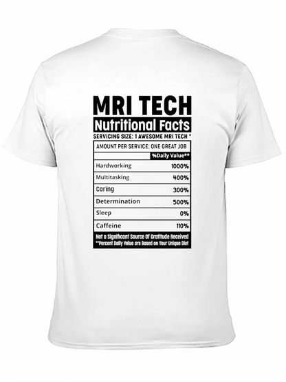MRI Tech Nutritional Facts Black T-Shirt