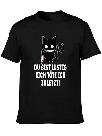 Creepy Cat Knife T-Shirt: Du Bist Lustig...