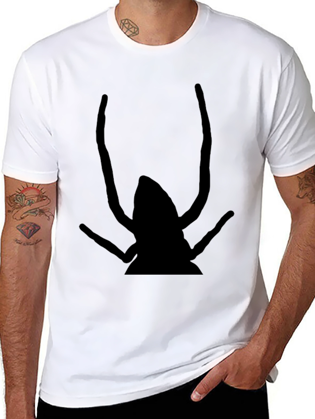 Graphic Black T-Shirt - Insect Design