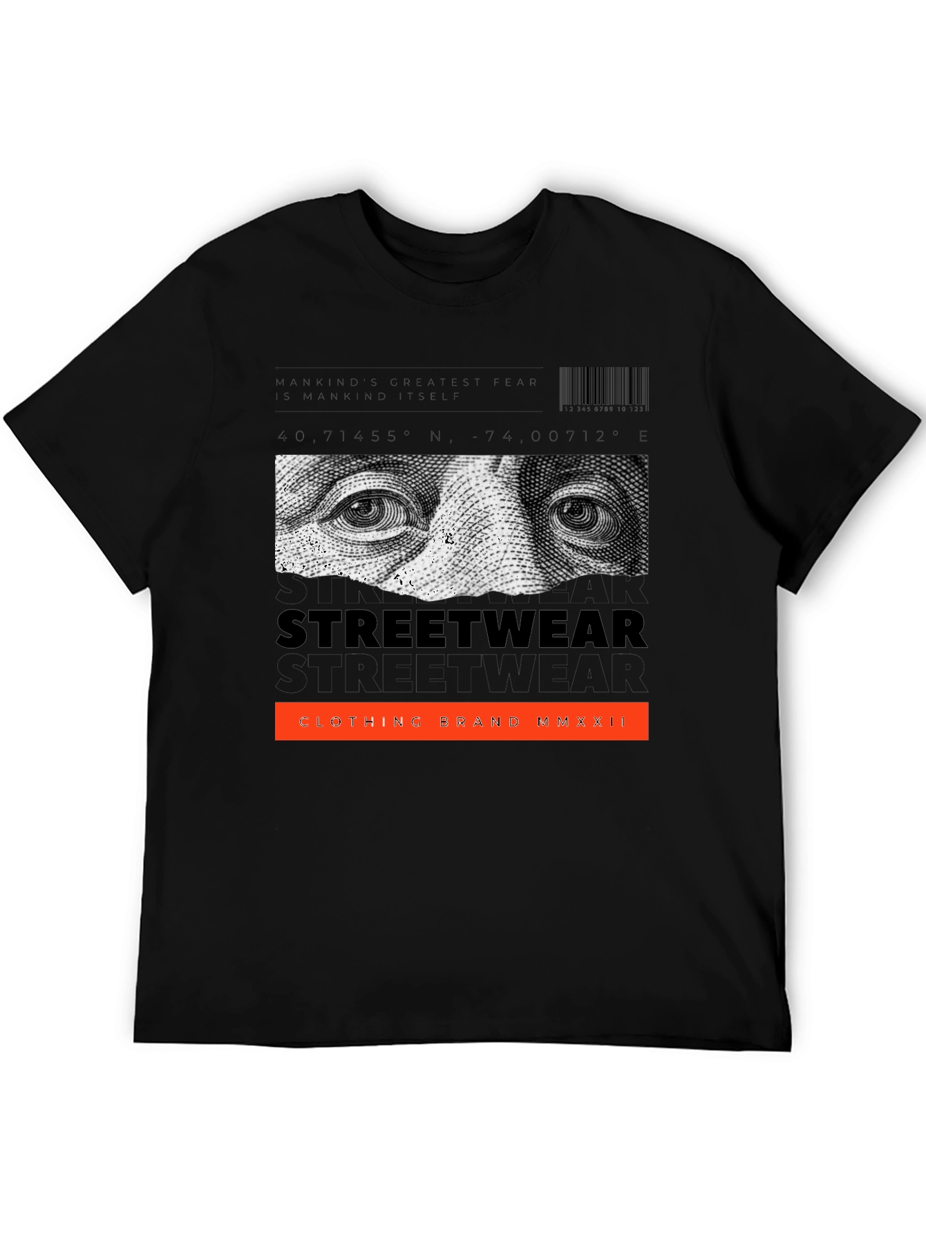 Streetwear Graphic Print Black T-Shirt
