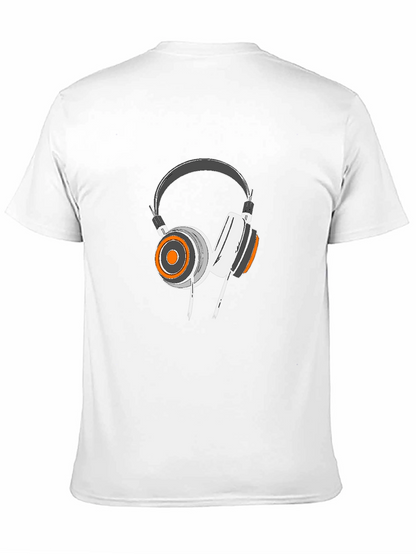 Cool Headphone Graphic Black T-Shirt