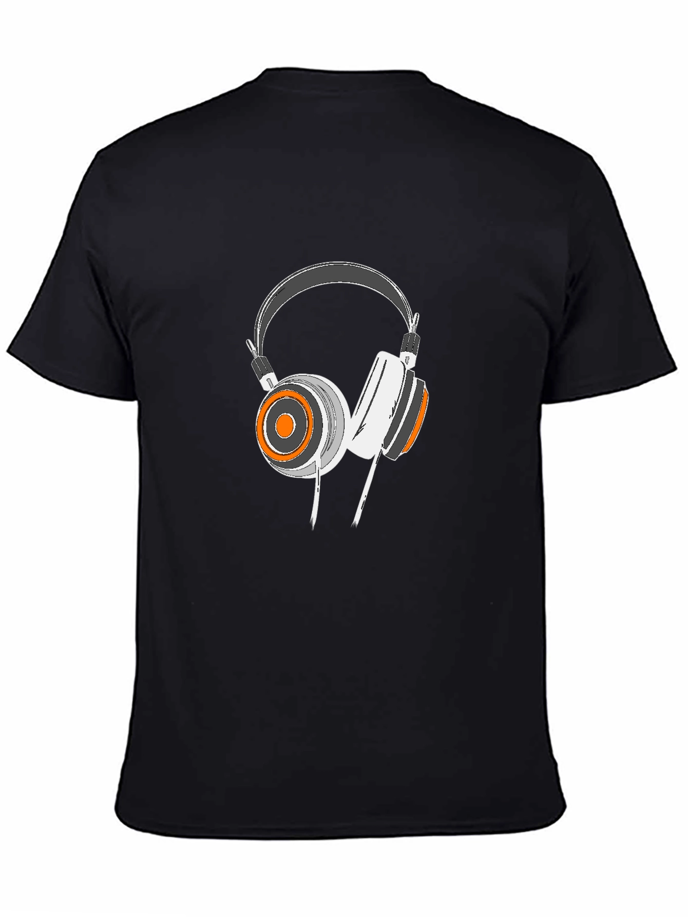 Cool Headphone Graphic Black T-Shirt
