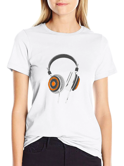 Cool Headphone Graphic Black T-Shirt