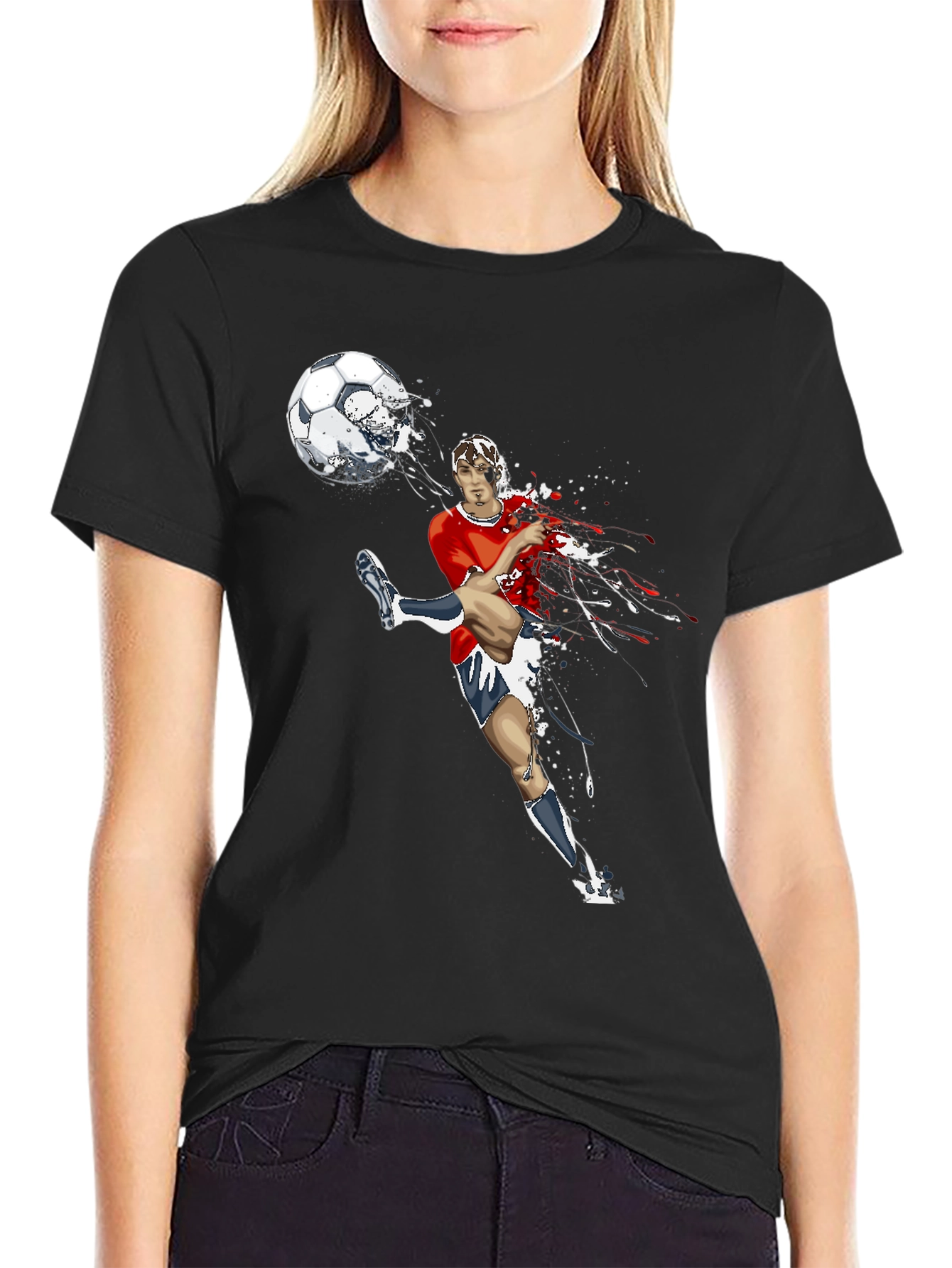 Soccer Kick Graphic Tee - Black