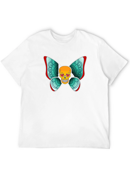 Skull Butterfly Graphic Tee - Black