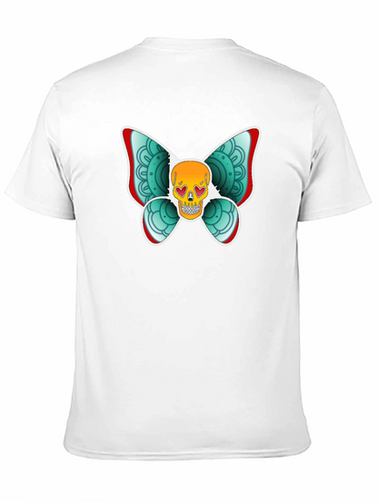 Skull Butterfly Graphic Tee - Black