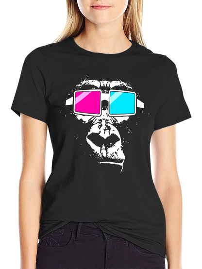Gorilla 3D Glasses Graphic Tee - Black