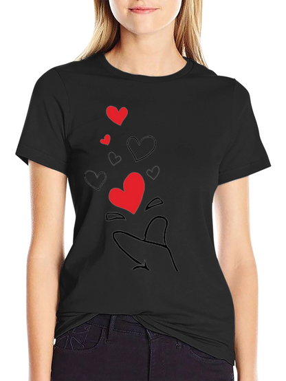 Heart Hand Gesture Black T-Shirt - Send Some Love!