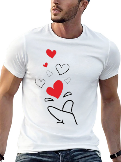 Heart Hand Gesture Black T-Shirt - Send Some Love!