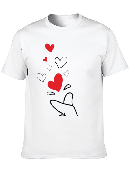 Heart Hand Gesture Black T-Shirt - Send Some Love!