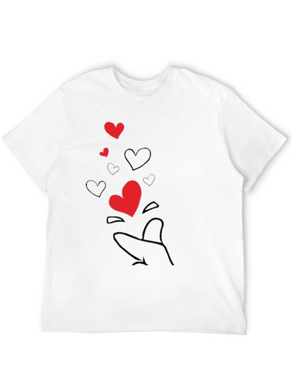 Heart Hand Gesture Black T-Shirt - Send Some Love!