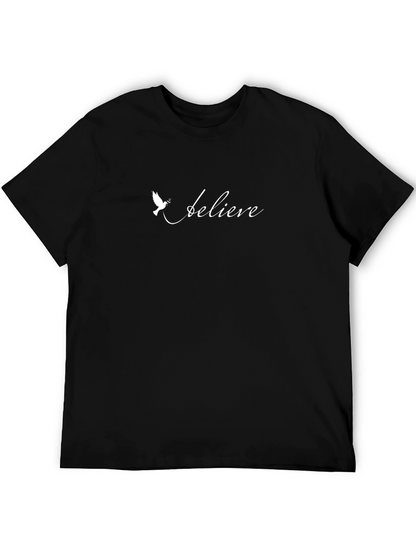 Believe Graphic Tee - Black Cotton T-Shirt