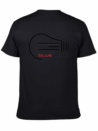 Blue Light Graphic Tee - Black Cotton T-Shirt