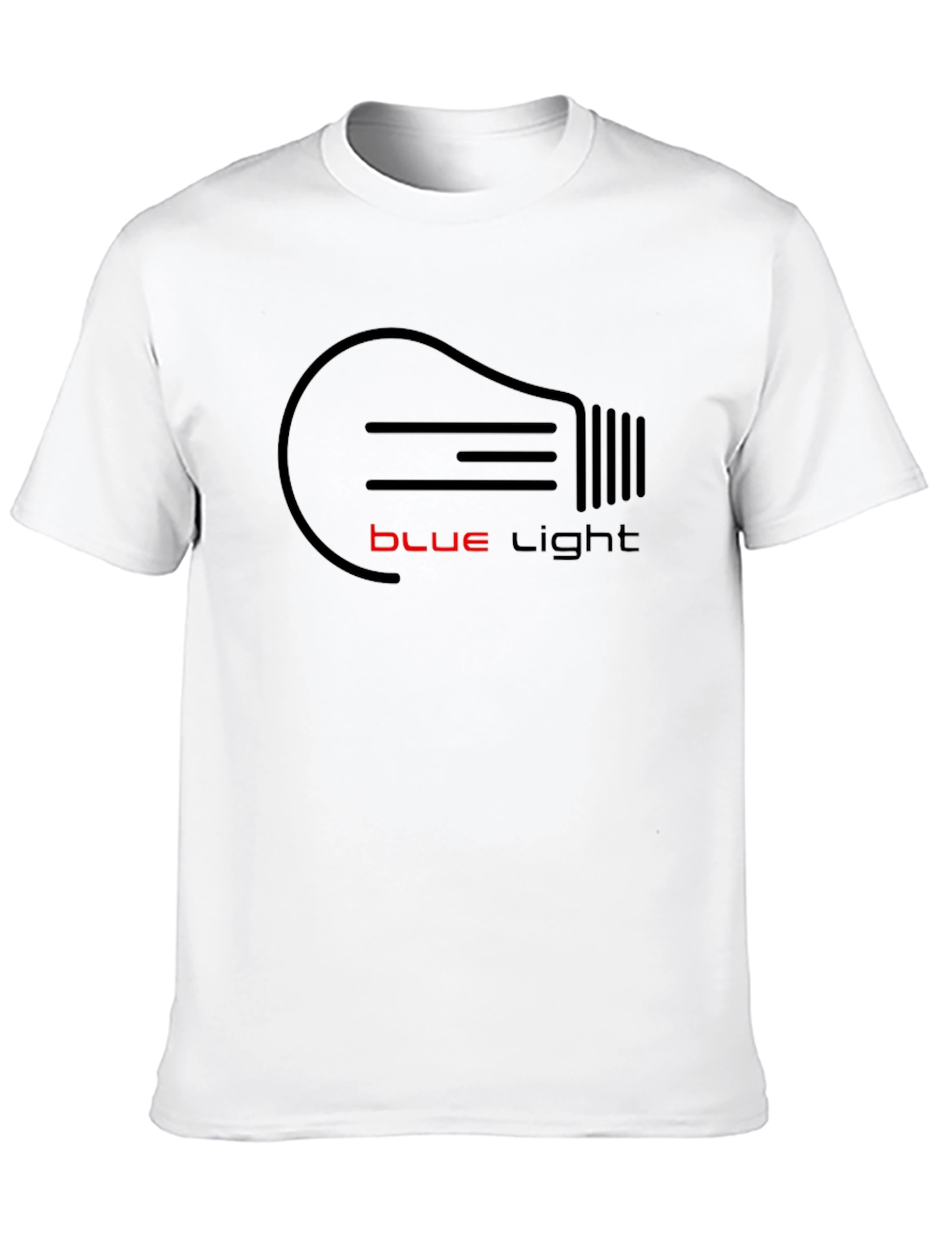 Blue Light Graphic Tee - Black Cotton T-Shirt