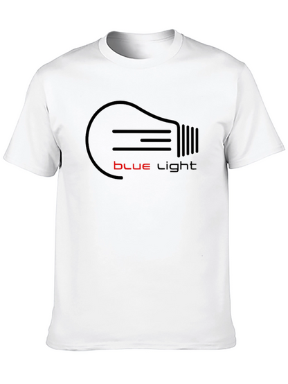 Blue Light Graphic Tee - Black Cotton T-Shirt