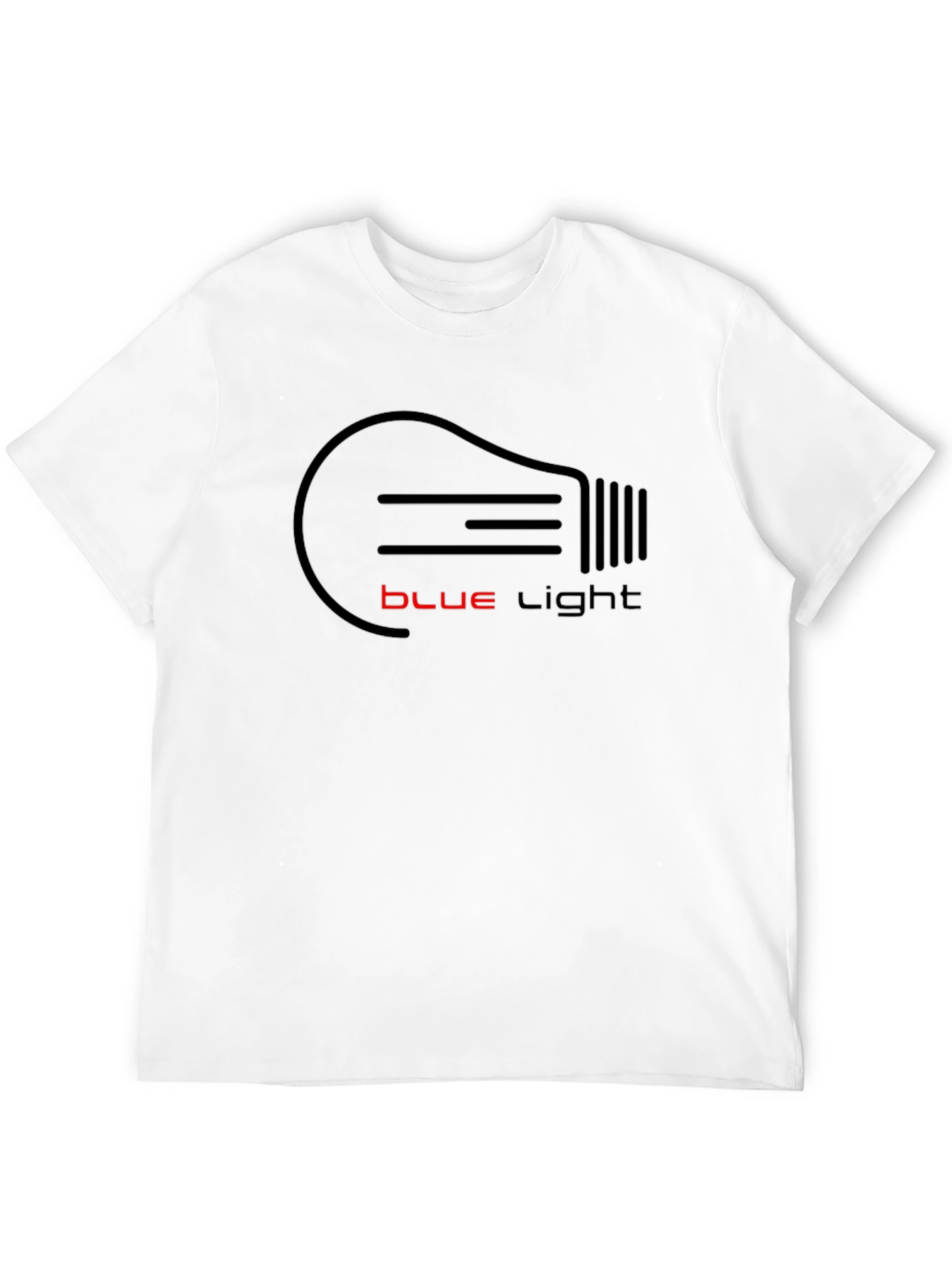 Blue Light Graphic Tee - Black Cotton T-Shirt