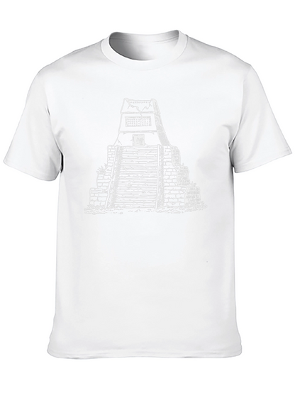 Mayan Pyramid Graphic Tee - Black Casual Shirt