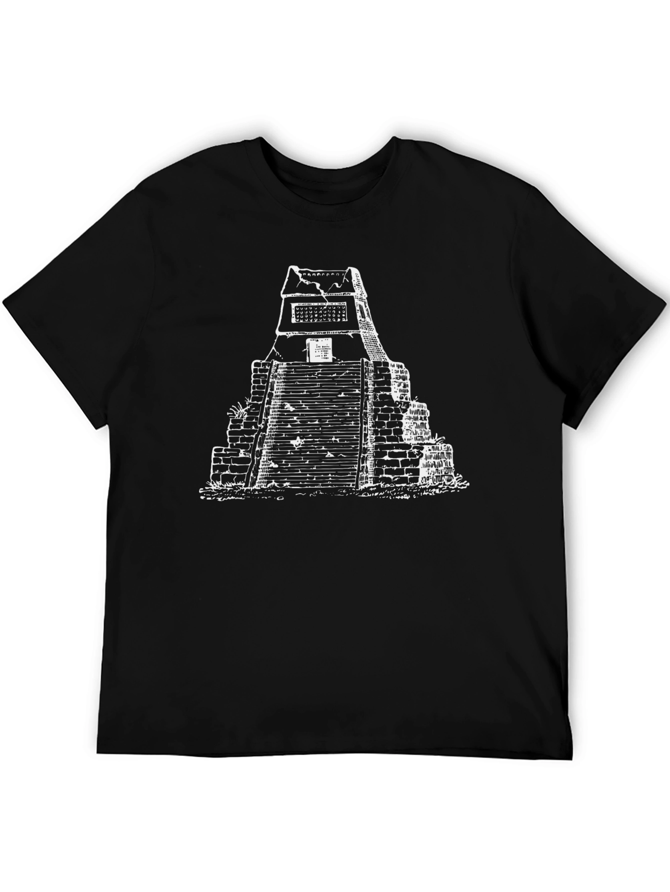 Mayan Pyramid Graphic Tee - Black Casual Shirt