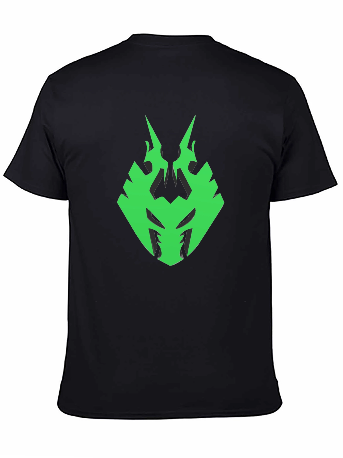 Mens Black T-Shirt with Green Emblem