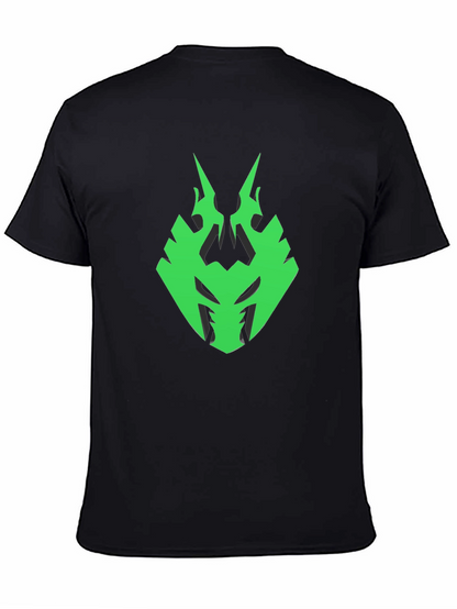Mens Black T-Shirt with Green Emblem