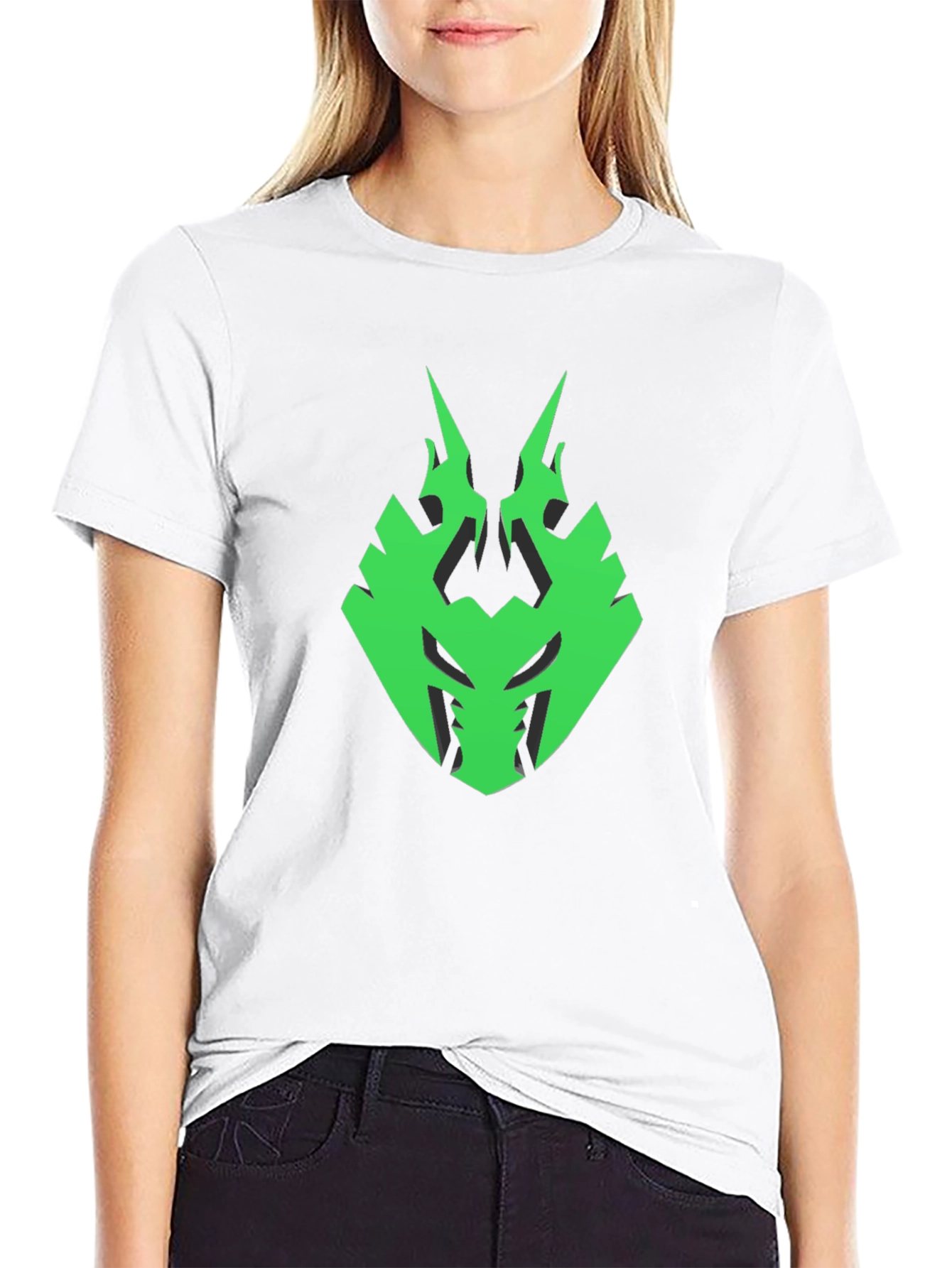 Mens Black T-Shirt with Green Emblem