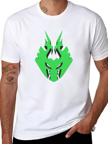 Mens Black T-Shirt with Green Emblem