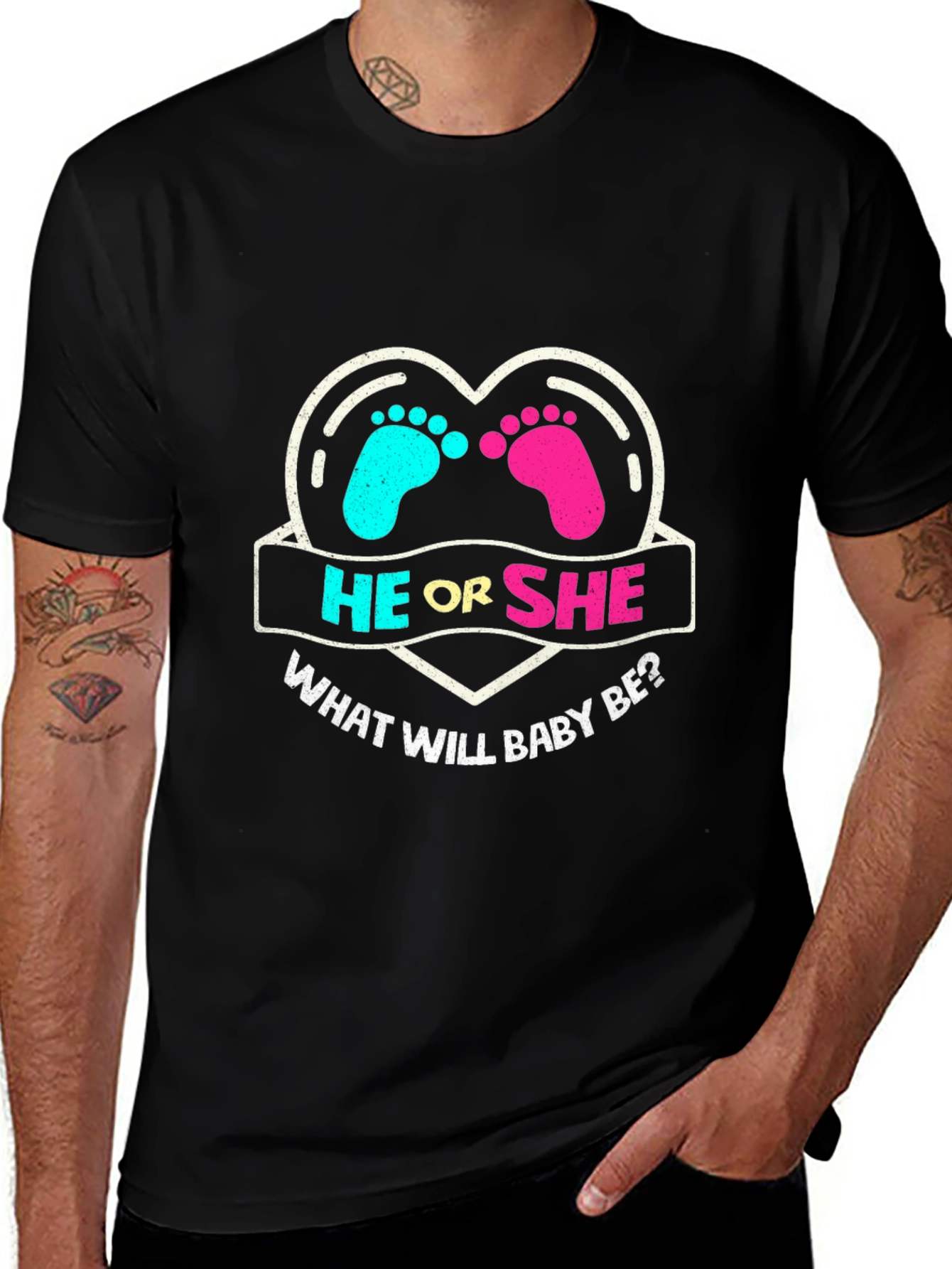 He or She Gender Reveal T-Shirt