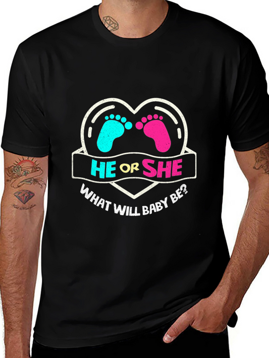 He or She Gender Reveal T-Shirt