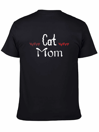 Cat Mom T-Shirt - Heart Accents