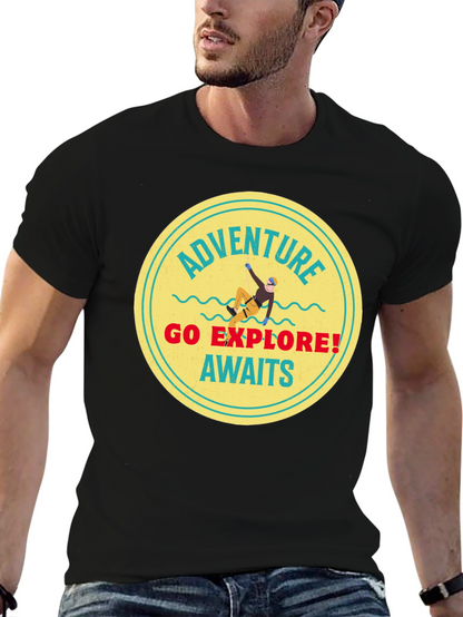 Adventure Awaits Black Graphic Tee