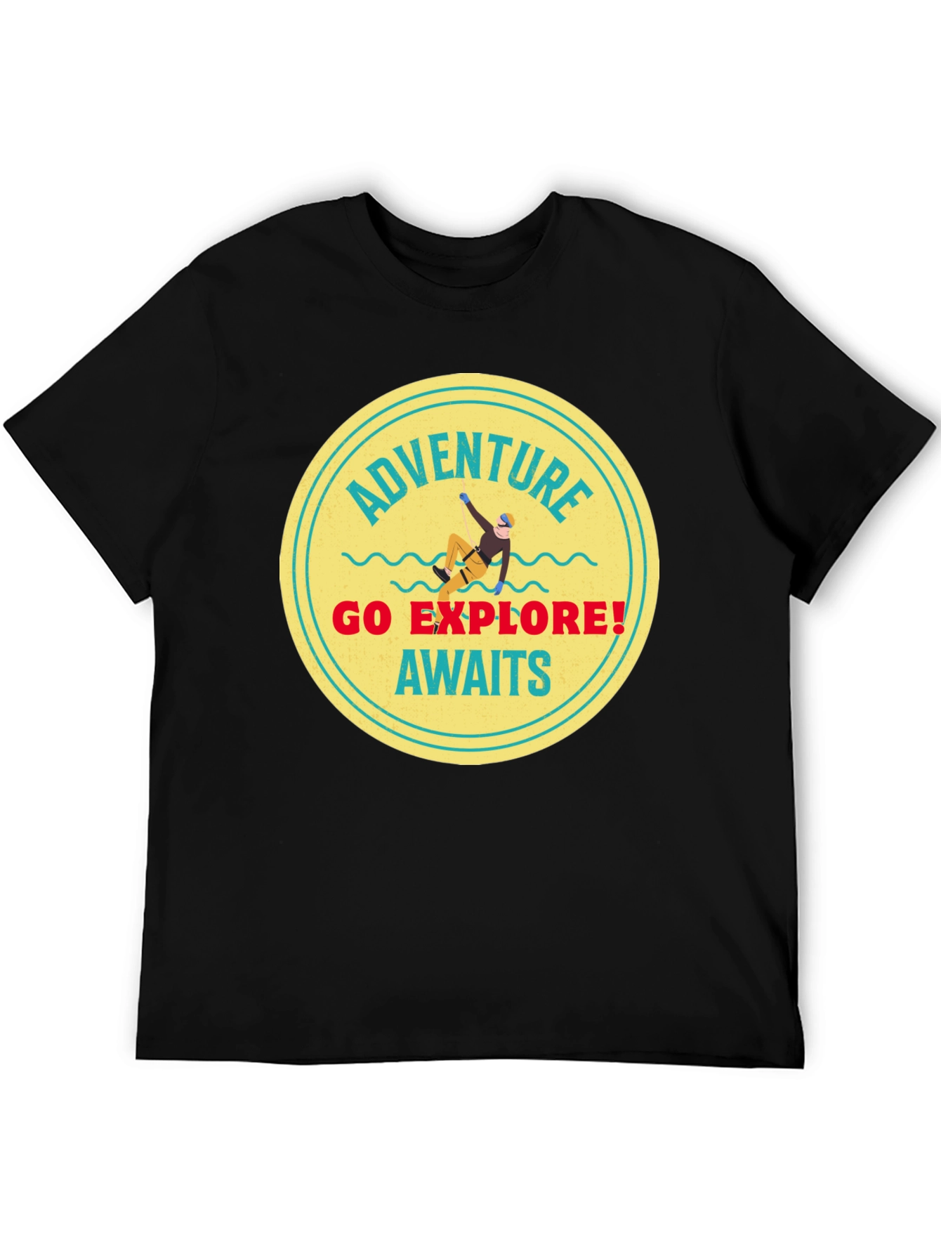 Adventure Awaits Black Graphic Tee