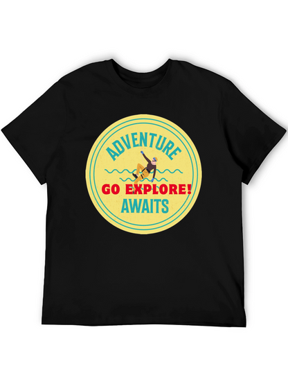 Adventure Awaits Black Graphic Tee