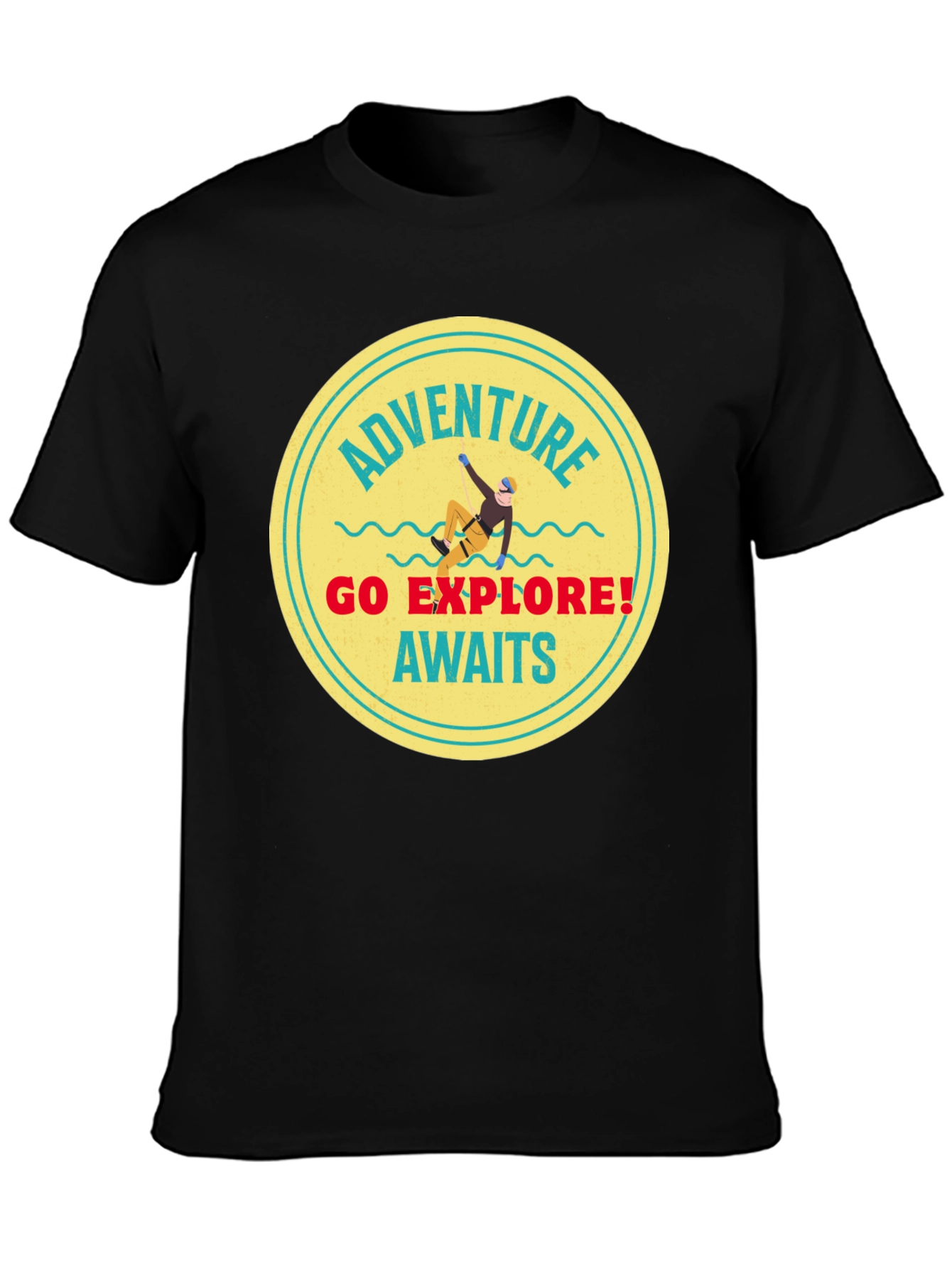 Adventure Awaits Black Graphic Tee