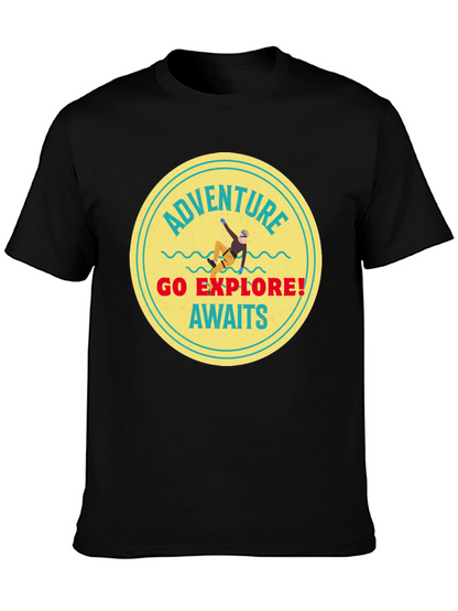 Adventure Awaits Black Graphic Tee