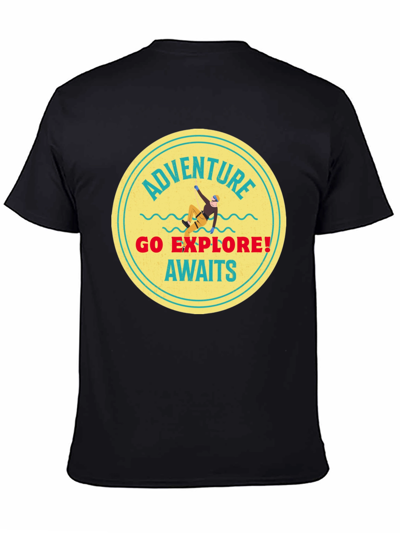 Adventure Awaits Black Graphic Tee