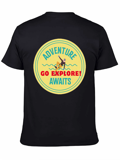 Adventure Awaits Black Graphic Tee