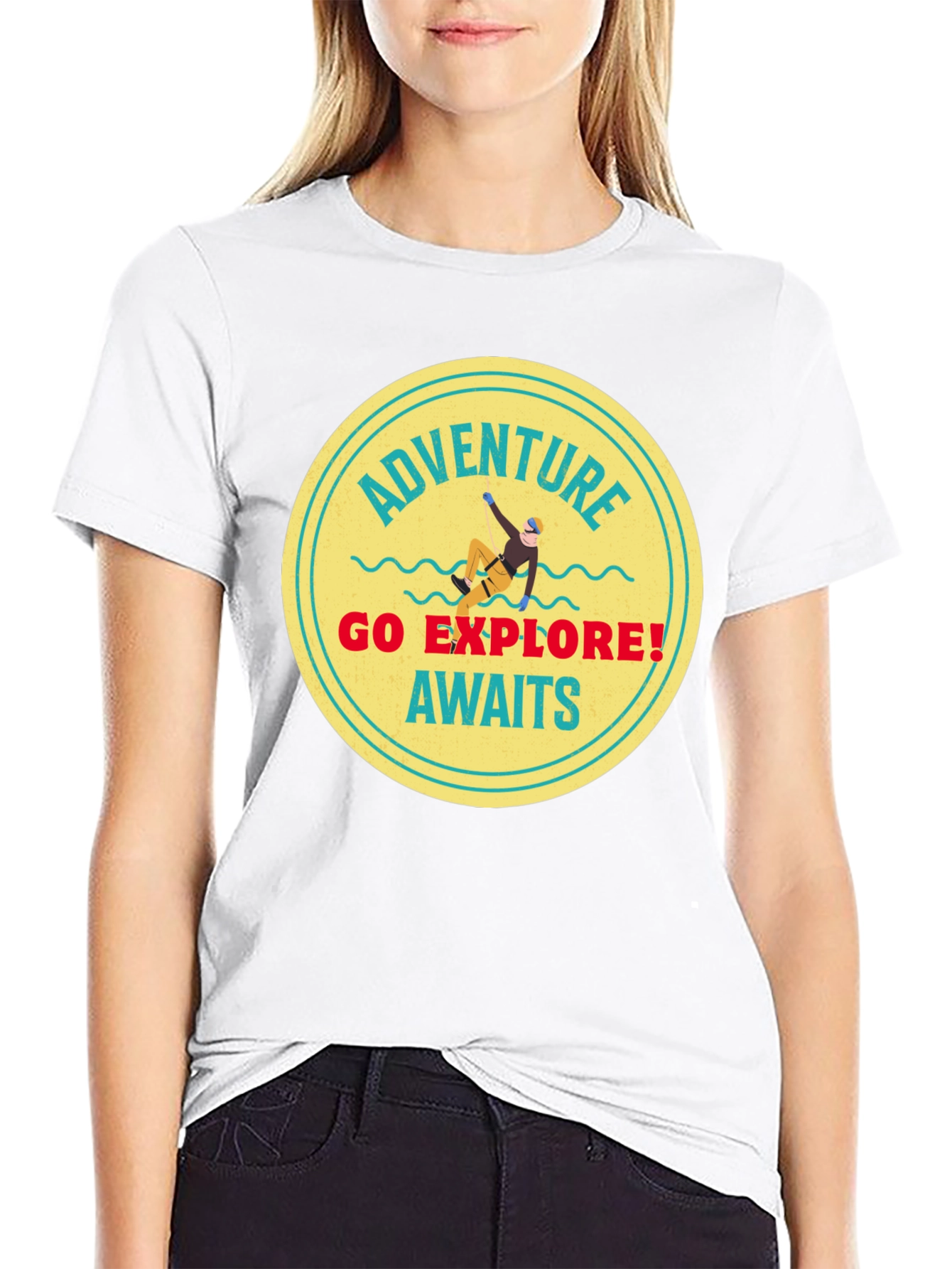 Adventure Awaits Black Graphic Tee