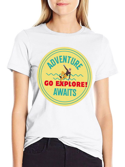 Adventure Awaits Black Graphic Tee