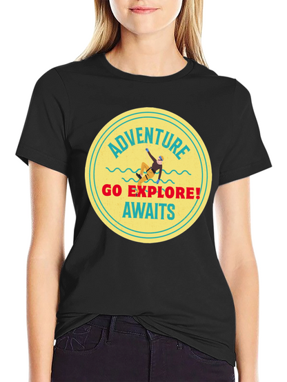Adventure Awaits Black Graphic Tee