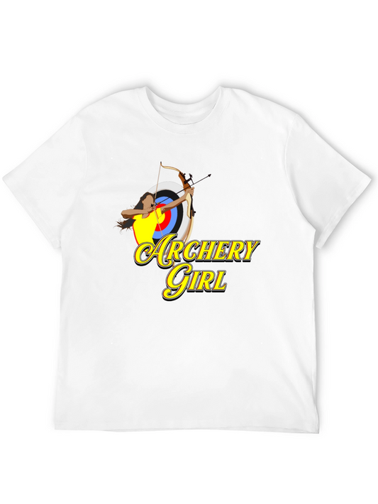 Archery Girl T-Shirt - Black Cotton Tee for Women