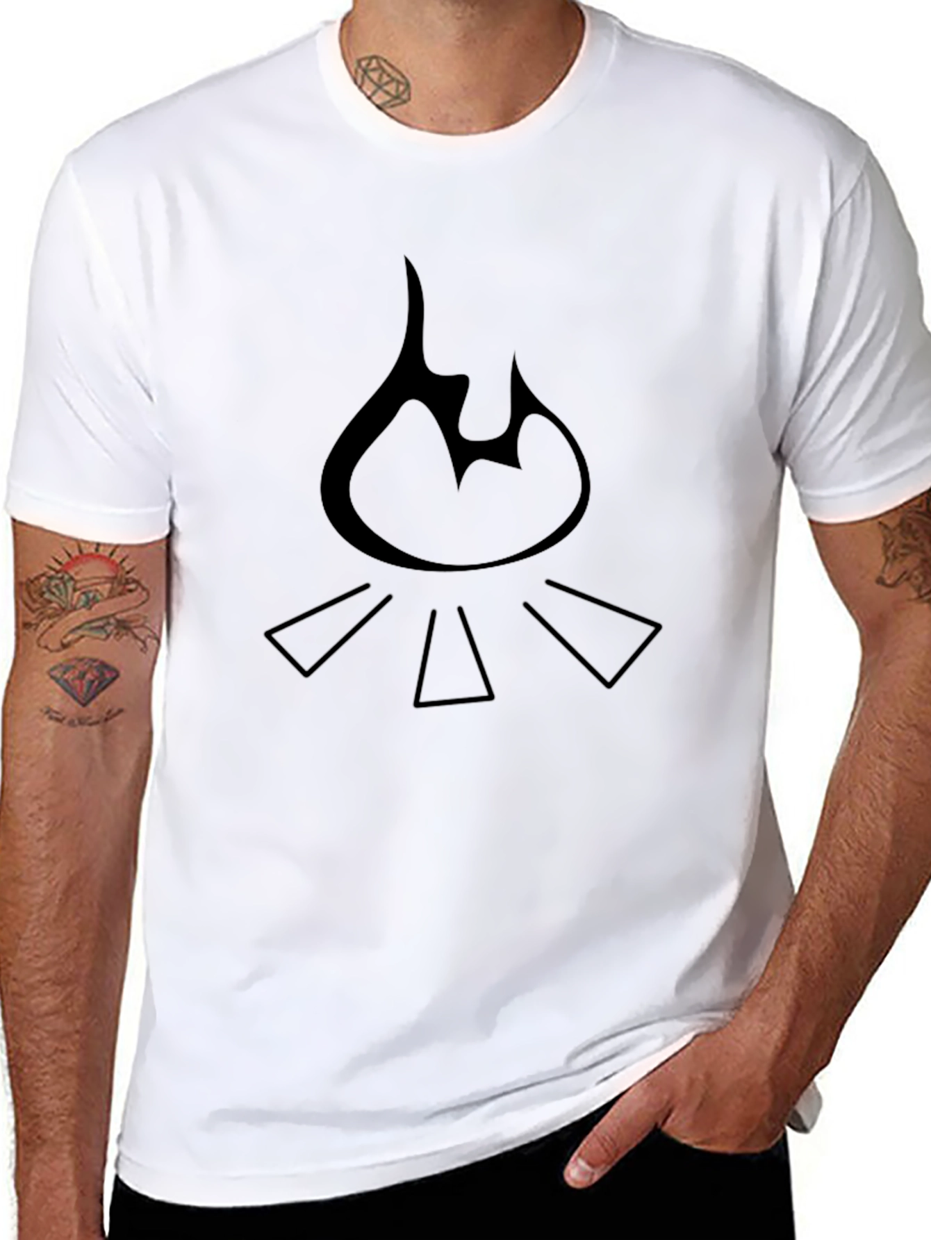 Campfire Graphic Tee - Black Cotton Comfort